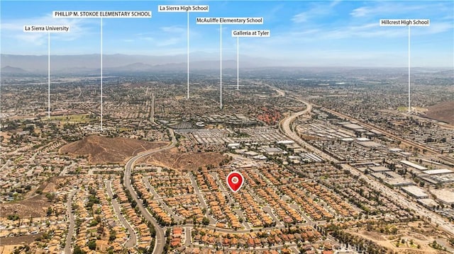 2988 Dartmouth Cir, Corona, CA 92879 - aerial view of property and surrounding area with mountains