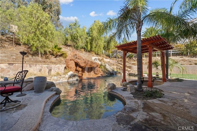15355 Michael Crest Dr, Canyon Country, CA 91387 - view of patio / terrace featuring a pergola