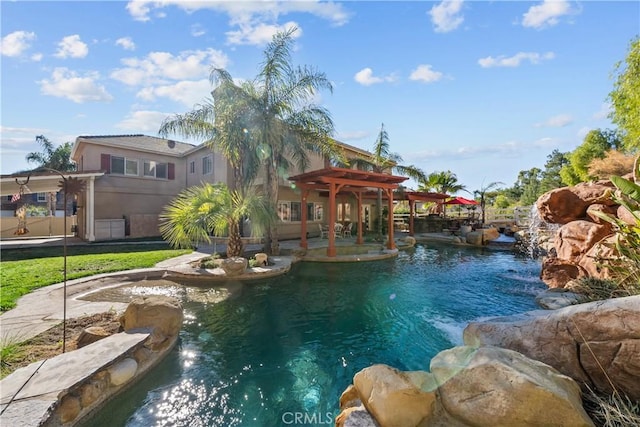 15355 Michael Crest Dr, Canyon Country, CA 91387 - swimming pool featuring a pergola and a patio