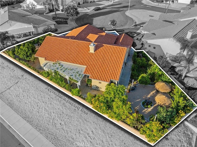 2157 Pecan Tree St, Hemet, CA 92545 - aerial view of property and surrounding area featuring property parcel outlined
