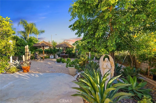 2157 Pecan Tree St, Hemet, CA 92545 - patio terrace at dusk with a patio area and a gazebo