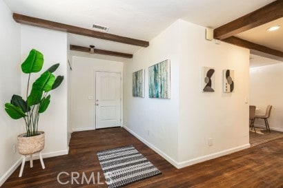 1939 S Broadway, Escondido, CA 92025 - foyer featuring beam ceiling and wood finished floors