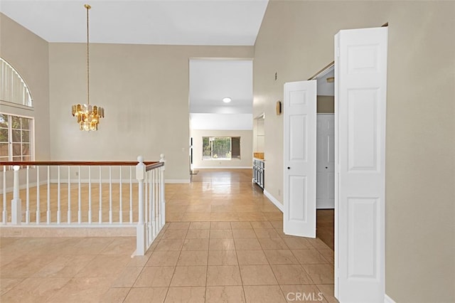 3386 Montagne Way, Thousand Oaks, CA 91362 - hall featuring a chandelier and light tile patterned floors