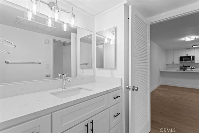 5403 Newcastle Ave Unit 19, Encino, CA 91316 - bathroom with vanity and wood finished floors