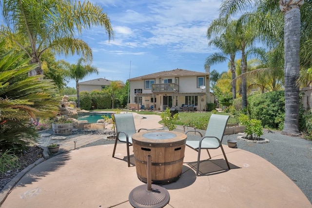 42207 Kimberly Way, Murrieta, CA 92562 - patio / terrace with a patio area, an outdoor pool, and a fire pit