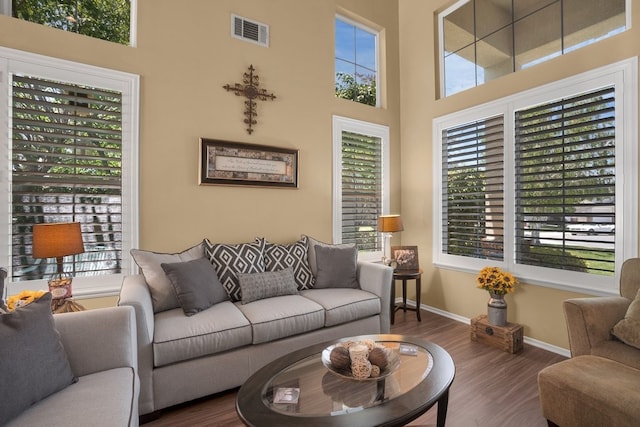 42207 Kimberly Way, Murrieta, CA 92562 - living area with wood finished floors and a high ceiling