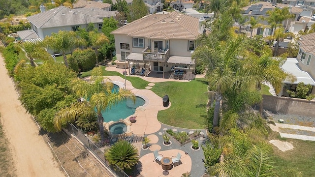 42207 Kimberly Way, Murrieta, CA 92562 - aerial view of property and surrounding area featuring a pool area and nearby suburban area