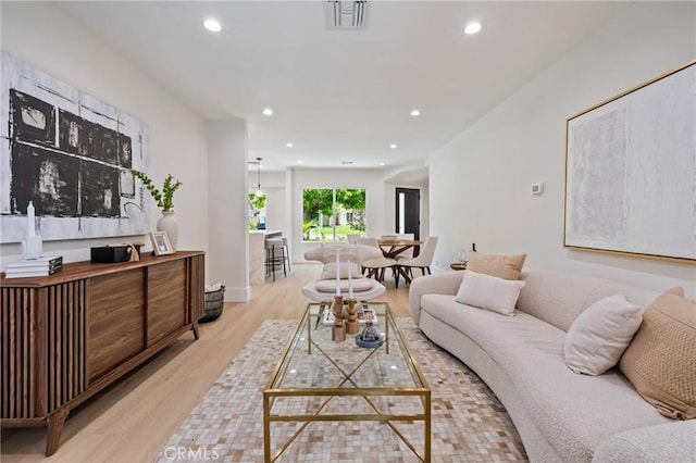 439 S Lamer St, Burbank, CA 91506 - living area with wood finished floors and recessed lighting