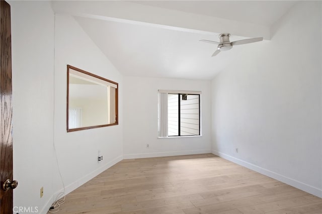 3350 M St Unit 33, Merced, CA 95348 - unfurnished room with vaulted ceiling, light wood-type flooring, and a ceiling fan