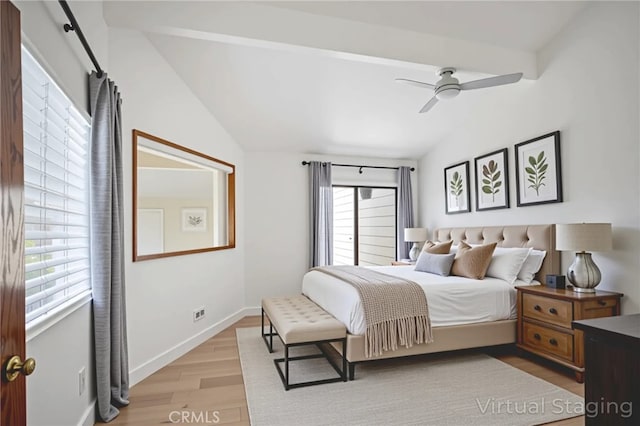 3350 M St Unit 33, Merced, CA 95348 - bedroom featuring lofted ceiling, light wood finished floors, and ceiling fan