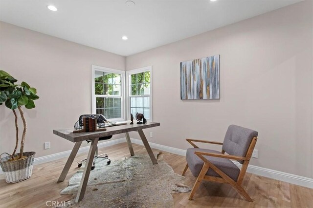 16842 Liggett St, Los Angeles, CA 91343 - office with recessed lighting and light wood-style floors