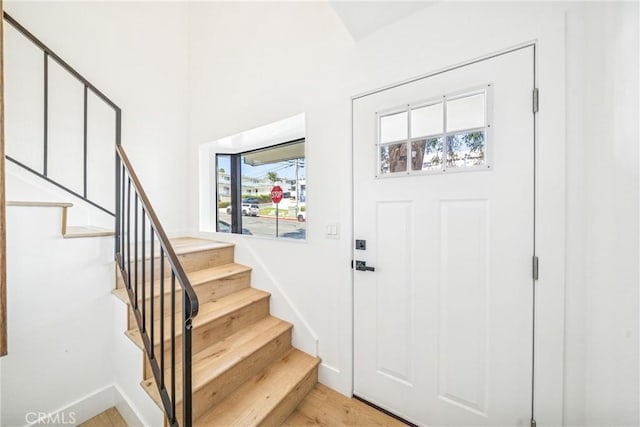 33871 Copper Lantern St, Dana Point, CA 92629 - foyer entrance with stairway and light wood-style flooring