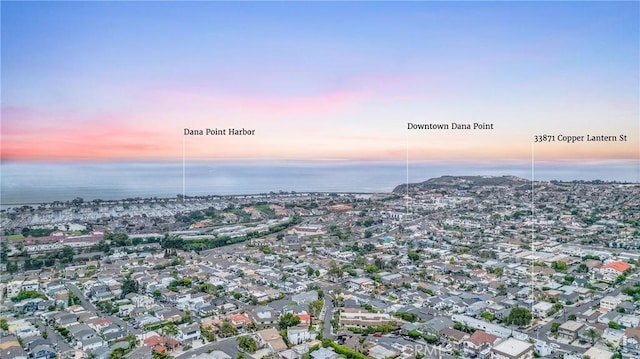 33871 Copper Lantern St, Dana Point, CA 92629 - aerial view at dusk of a water view and a residential view