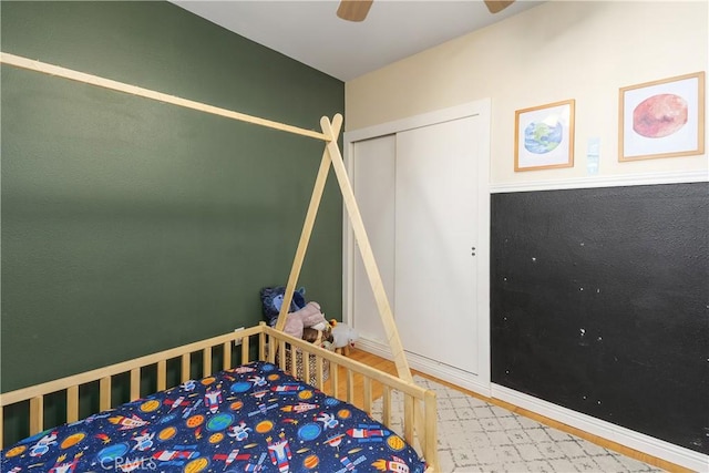 5055 Blanchard Dr, Riverside, CA 92504 - bedroom with ceiling fan and a closet