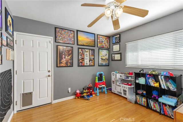 5055 Blanchard Dr, Riverside, CA 92504 - rec room with wood finished floors and a ceiling fan