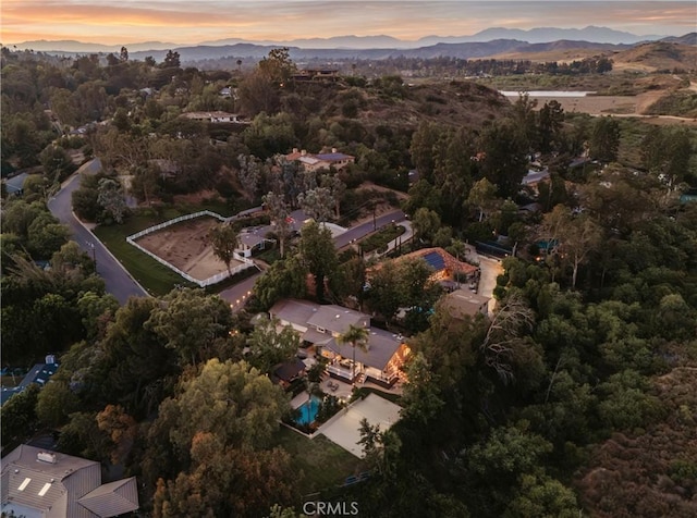 9911 Overhill Dr, North Tustin, CA 92705 - aerial view of property and surrounding area featuring a mountainous background