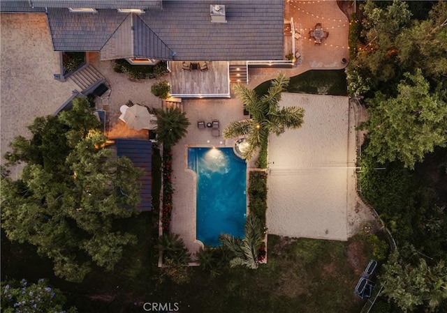 9911 Overhill Dr, North Tustin, CA 92705 - aerial view of property and surrounding area with a pool area