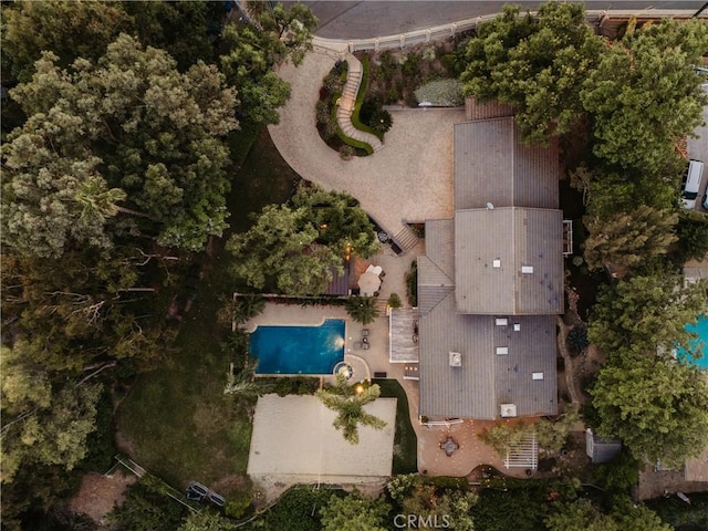 9911 Overhill Dr, North Tustin, CA 92705 - drone / aerial view of a pool area