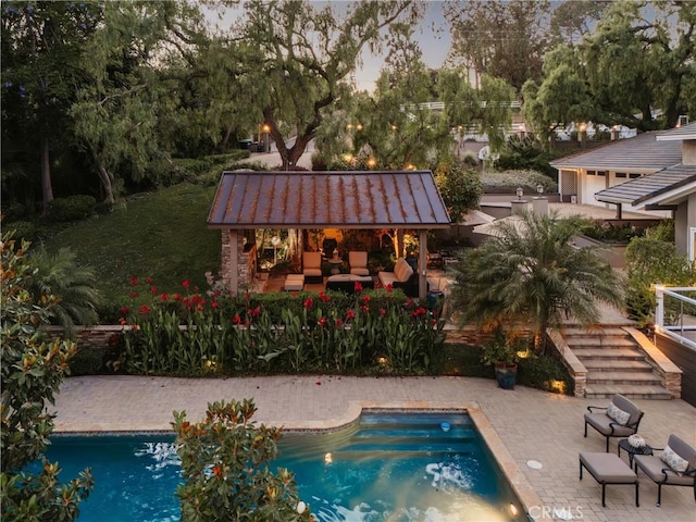 9911 Overhill Dr, North Tustin, CA 92705 - outdoor pool with a patio and stairway