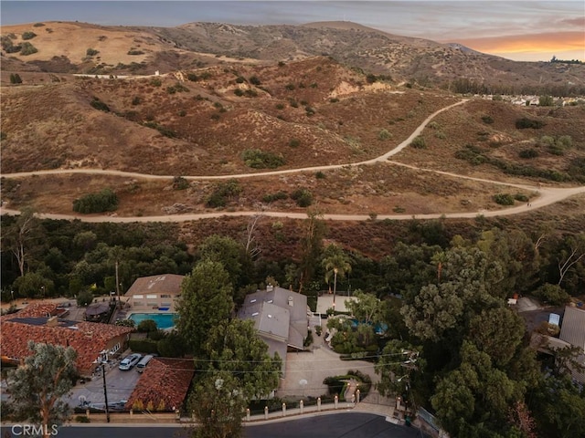 9911 Overhill Dr, North Tustin, CA 92705 - aerial view at dusk of a mountain view