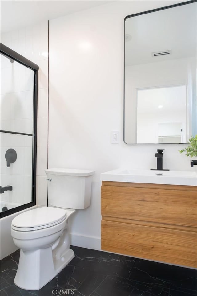 539 Avon Ave, Pasadena, CA 91105 - full bath with vanity, marble look tiles, and shower / washtub combination