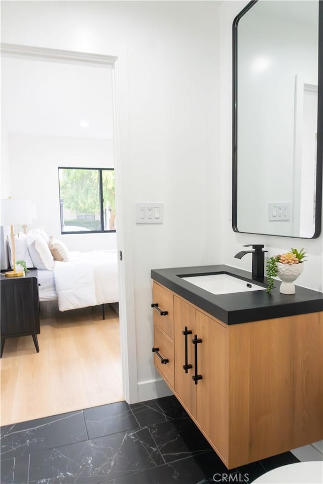 539 Avon Ave, Pasadena, CA 91105 - bathroom featuring vanity and marble finish floors