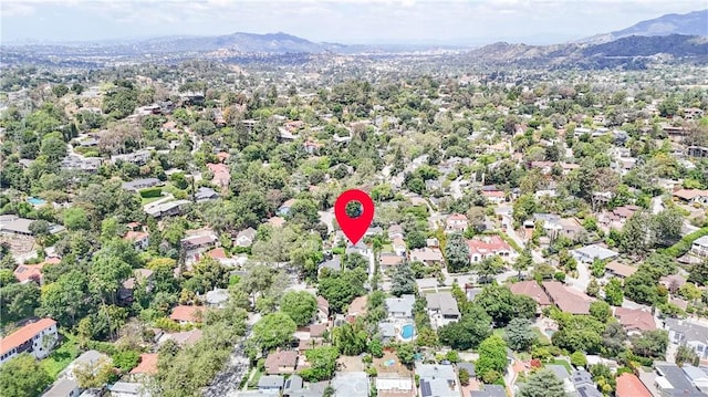 539 Avon Ave, Pasadena, CA 91105 - aerial overview of property's location with a mountain backdrop