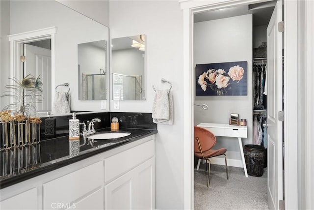 3109 Rae Creek Dr, Chico, CA 95973 - full bathroom featuring vanity and a shower with door