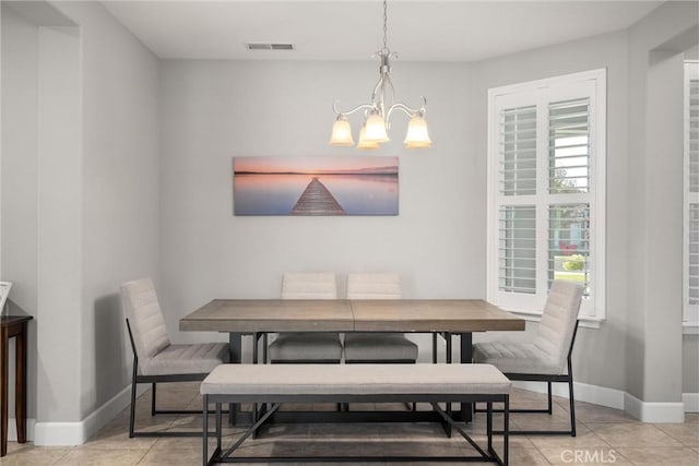 3109 Rae Creek Dr, Chico, CA 95973 - dining area featuring a chandelier and light tile patterned floors