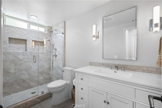 1317 Mill Creek Ct, Thousand Oaks, CA 91360 - full bath with vanity, a stall shower, and tile patterned floors