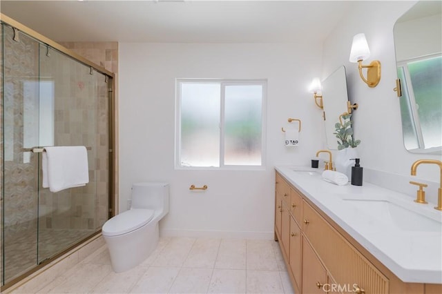 16645 Holton St, La Puente, CA 91744 - bathroom with plenty of natural light, double vanity, and a stall shower