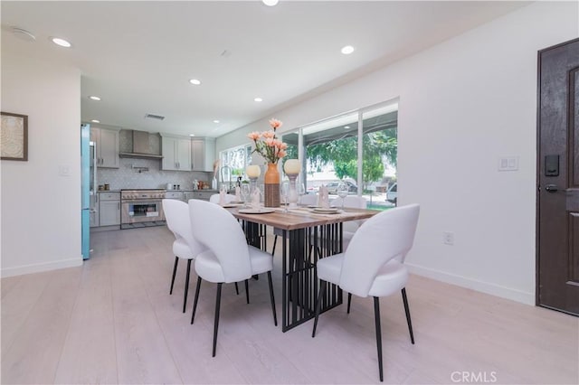 16645 Holton St, La Puente, CA 91744 - dining room featuring light wood-style flooring and recessed lighting