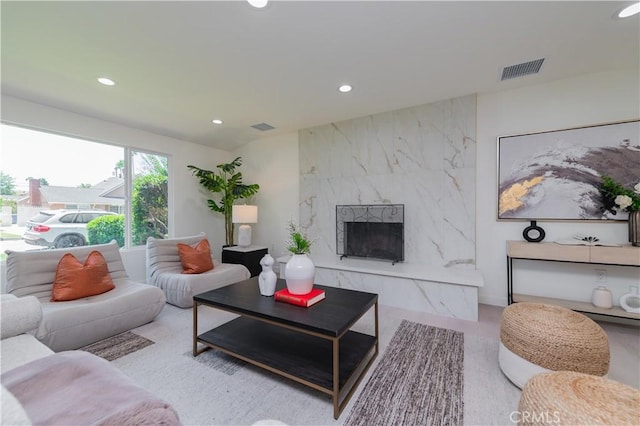 16645 Holton St, La Puente, CA 91744 - living room with recessed lighting and a fireplace