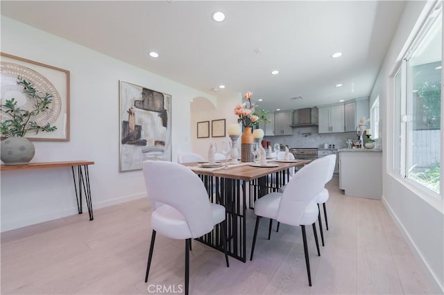 16645 Holton St, La Puente, CA 91744 - dining area featuring light wood-style floors and recessed lighting