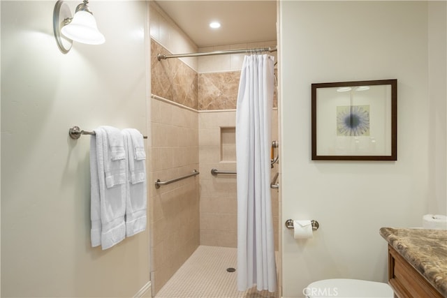 2727 Shell Beach Rd Unit 219, Pismo Beach, CA 93449 - full bathroom featuring a tile shower and vanity