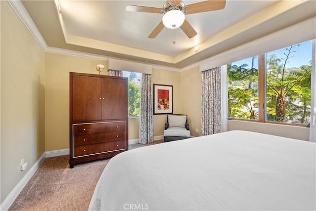 2727 Shell Beach Rd Unit 219, Pismo Beach, CA 93449 - bedroom featuring carpet floors, a raised ceiling, and ceiling fan