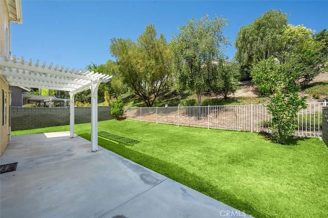 25623 Frost Ln, Stevenson Ranch, CA 91381 - fenced backyard featuring a patio area and a pergola