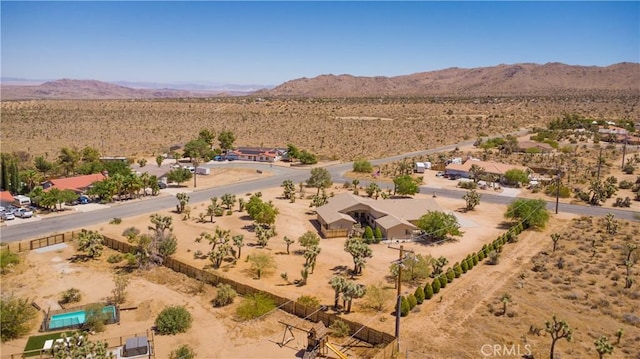 8920 Del Monte Ave, Yucca Valley, CA 92284 - aerial view of sparsely populated area featuring a desert landscape and a mountain backdrop