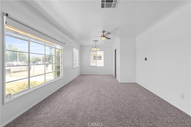 1256 Windsor Dr, San Bernardino, CA 92404 - carpeted empty room with a ceiling fan