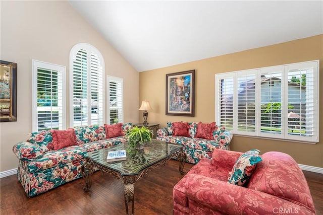 2151 Lyon Ave, Riverside, CA 92503 - living room featuring vaulted ceiling and wood finished floors