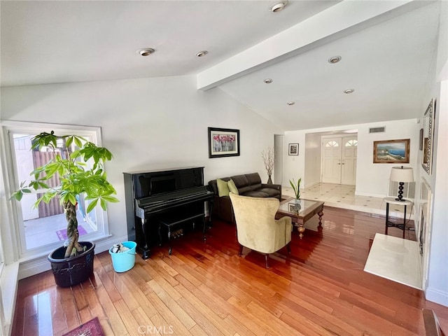 10116 Viking Ave, Northridge, CA 91324 - living area featuring hardwood / wood-style flooring and baseboards
