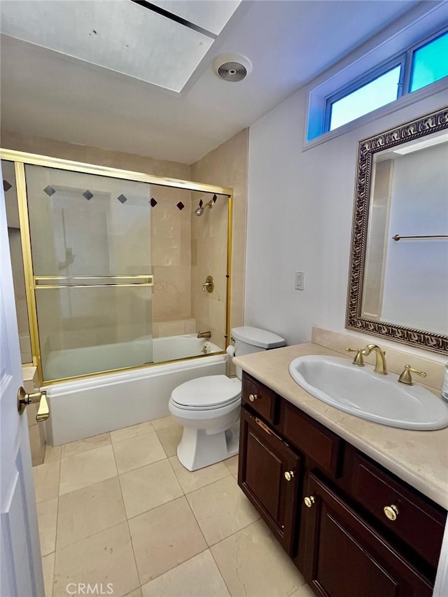 10116 Viking Ave, Northridge, CA 91324 - bathroom featuring vanity, shower / bath combination with glass door, and tile patterned floors