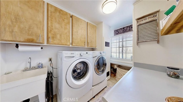 15233 Olive St, Hesperia, CA 92345 - laundry area featuring washing machine and clothes dryer and cabinet space