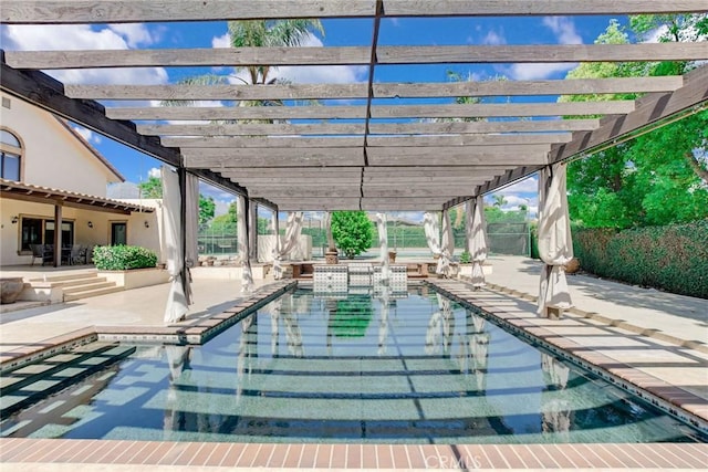 462 Pomello Dr, Claremont, CA 91711 - view of swimming pool with a patio, a pergola, and a fenced backyard