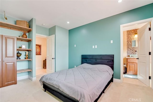 462 Pomello Dr, Claremont, CA 91711 - bedroom featuring light colored carpet, recessed lighting, and ensuite bath