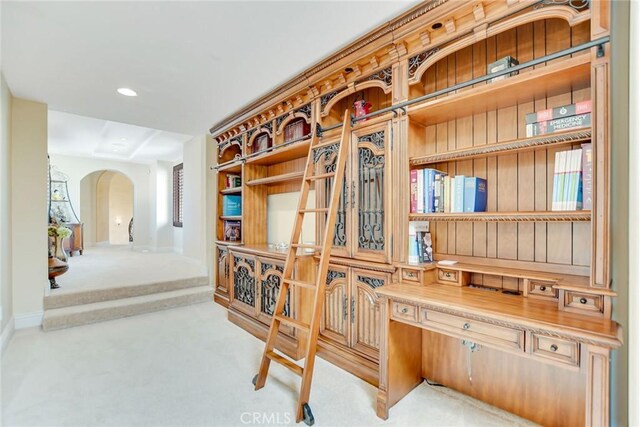 462 Pomello Dr, Claremont, CA 91711 - corridor with arched walkways, carpet floors, and recessed lighting