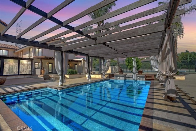 462 Pomello Dr, Claremont, CA 91711 - pool at dusk featuring an outdoor pool and a patio