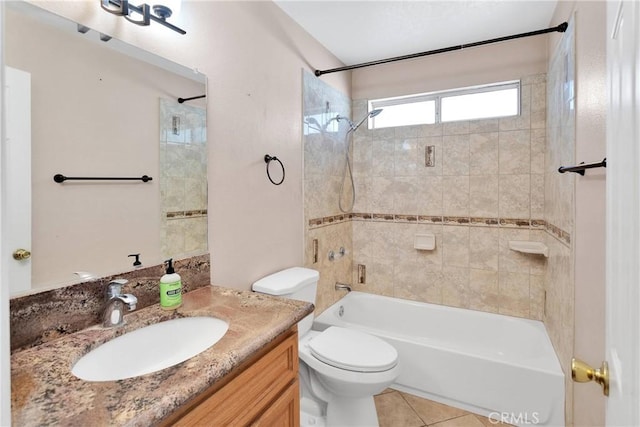 26969 Lakeview Dr, Helendale, CA 92342 - full bath featuring vanity, shower / bath combination, and tile patterned flooring