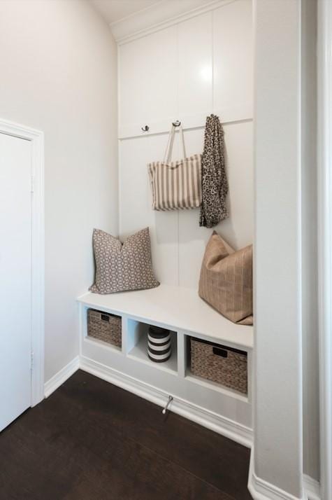 11829 Confluence Dr, Jurupa Valley, CA 91752 - mudroom with baseboards and dark wood-type flooring