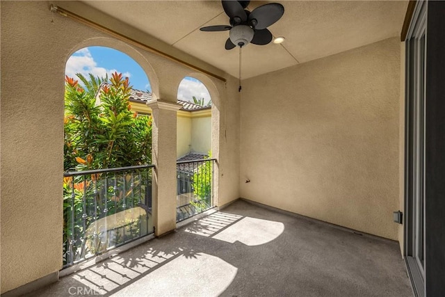 403 Sevilla Dr, Brea, CA 92823 - balcony featuring a ceiling fan